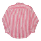 LEVI'S Mens Red & White Striped Cotton Shirt XL Casual Button Down Long Sleeve