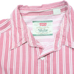 LEVI'S Mens Red & White Striped Cotton Shirt XL Casual Button Down Long Sleeve