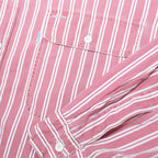 LEVI'S Mens Red & White Striped Cotton Shirt XL Casual Button Down Long Sleeve