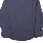 ARMANI COLLEZIONI Mens Blue & White Striped Shirt M Elegant Formal Cotton Blend