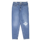 LEVI'S BIG E Distressed Womens Jeans Blue Regular Mom Stone Wash W31 L30