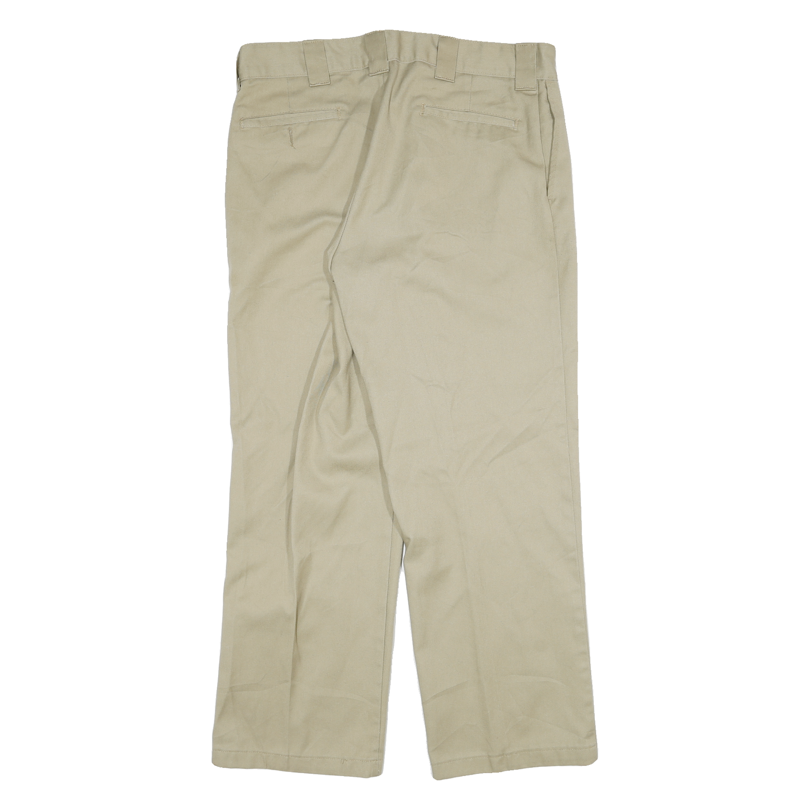 DICKIES Mens Cotton Blend Beige Regular Fit Straight Leg Trousers W36 L30