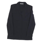 EMPORIO ARMANI Womens Black Wool Blend Jacket M Button Closure Classic Tailored