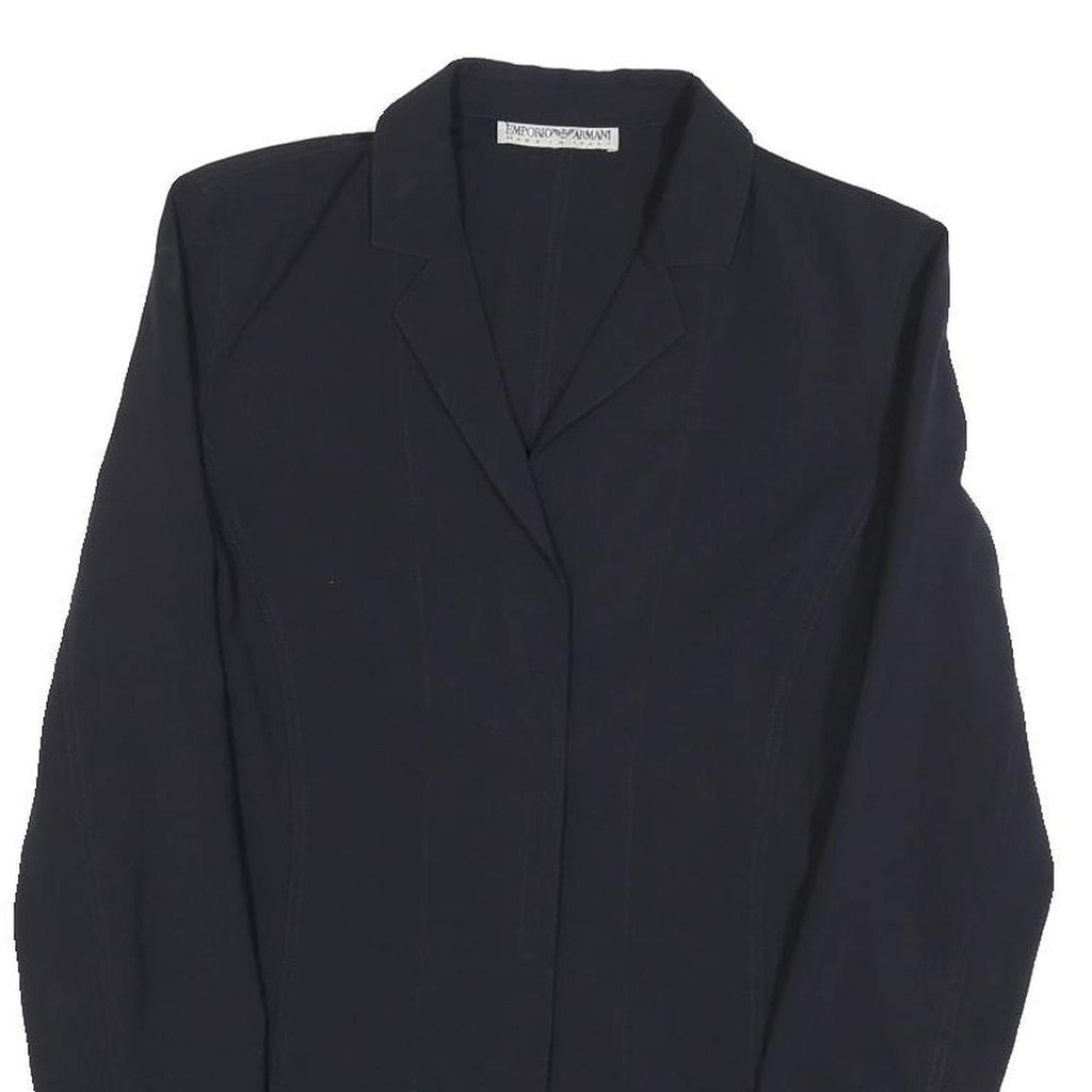 EMPORIO ARMANI Womens Black Wool Blend Jacket M Button Closure Classic Tailored