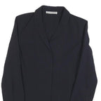 EMPORIO ARMANI Womens Black Wool Blend Jacket M Button Closure Classic Tailored