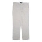 TOMMY HILFIGER Mens Cotton Beige Regular Straight Trousers W36 L34 Casual