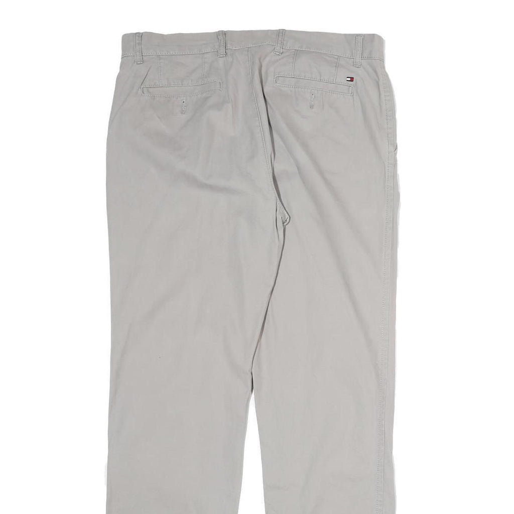 TOMMY HILFIGER Mens Cotton Beige Regular Straight Trousers W36 L34 Casual