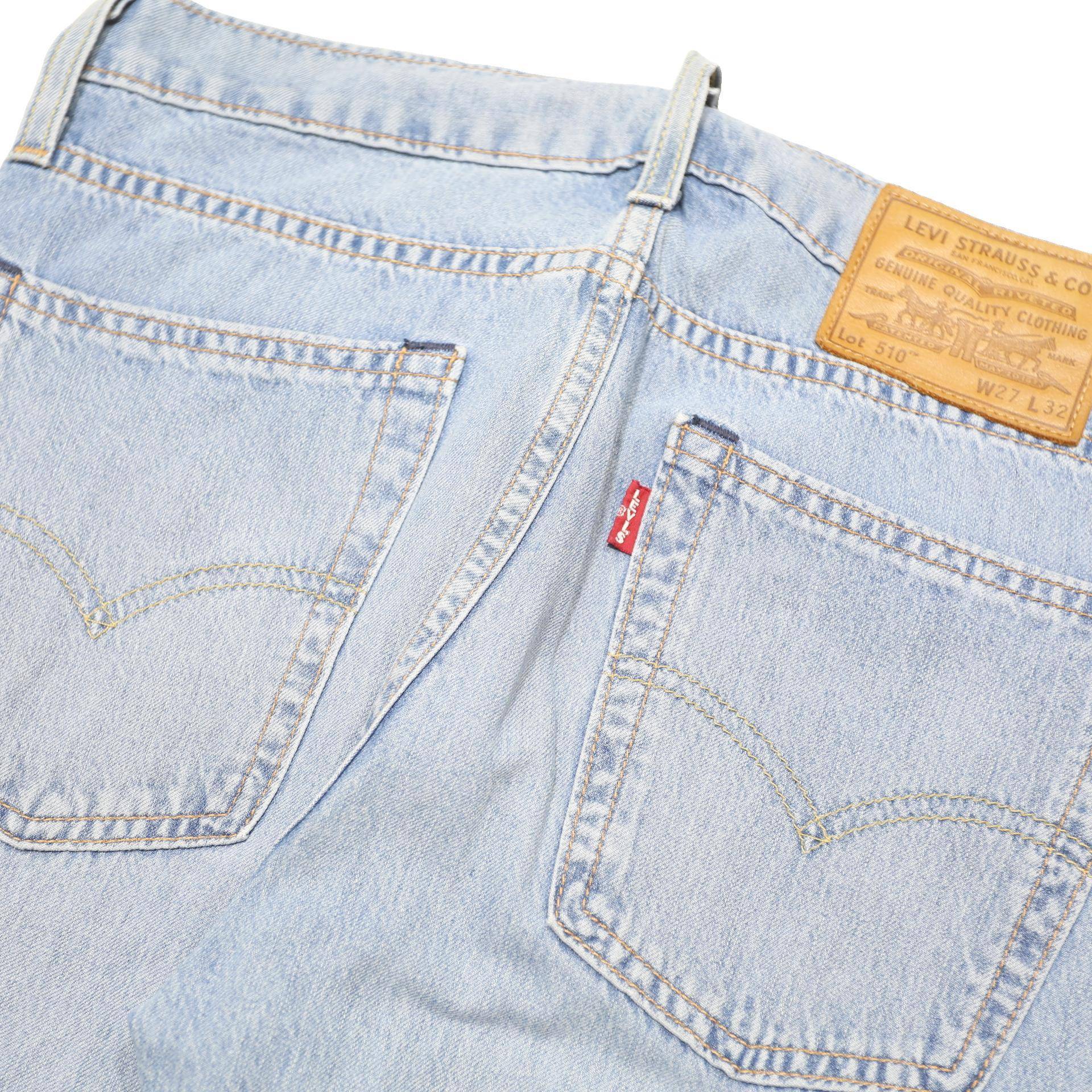 LEVI'S 510 BIG E Womens Jeans Blue Regular Skinny Denim Light W28 L30 Classic