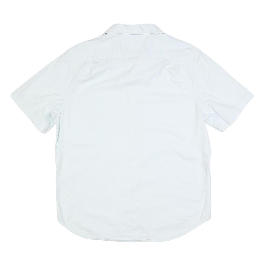 NAUTICA Mens White Classic Fit Stretch Cotton Blend Shirt M Casual Summer Button