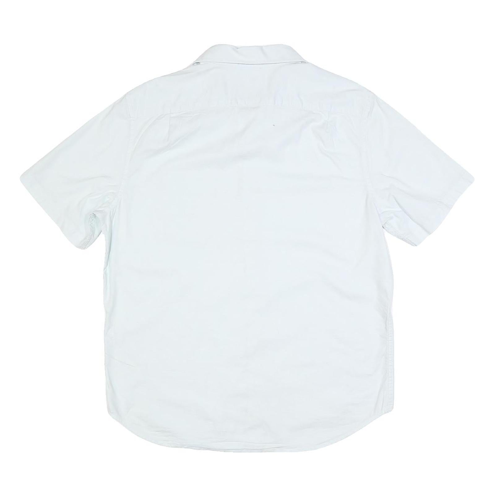 NAUTICA Mens White Classic Fit Stretch Cotton Blend Shirt M Casual Summer Button