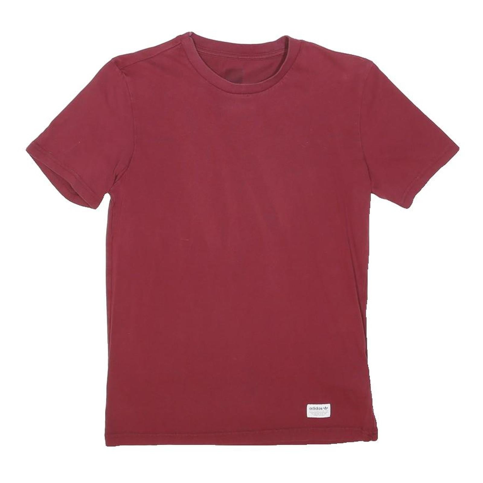 ADIDAS ORIGINALS Mens Maroon XS T-Shirt Short Sleeve Crew Neck Cotton Blend
