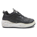 BUFFALO Mens Black Leather Chunky Trainers UK 6.5 Stylish Casual Footwear