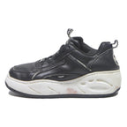 BUFFALO Mens Black Leather Chunky Trainers UK 6.5 Stylish Casual Footwear