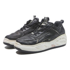 BUFFALO Mens Black Leather Chunky Trainers UK 6.5 Stylish Casual Footwear