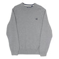 CHAPS Mens Grey Patterned Jumper Crew Neck Basic Knit L Classic Stylish Comfort