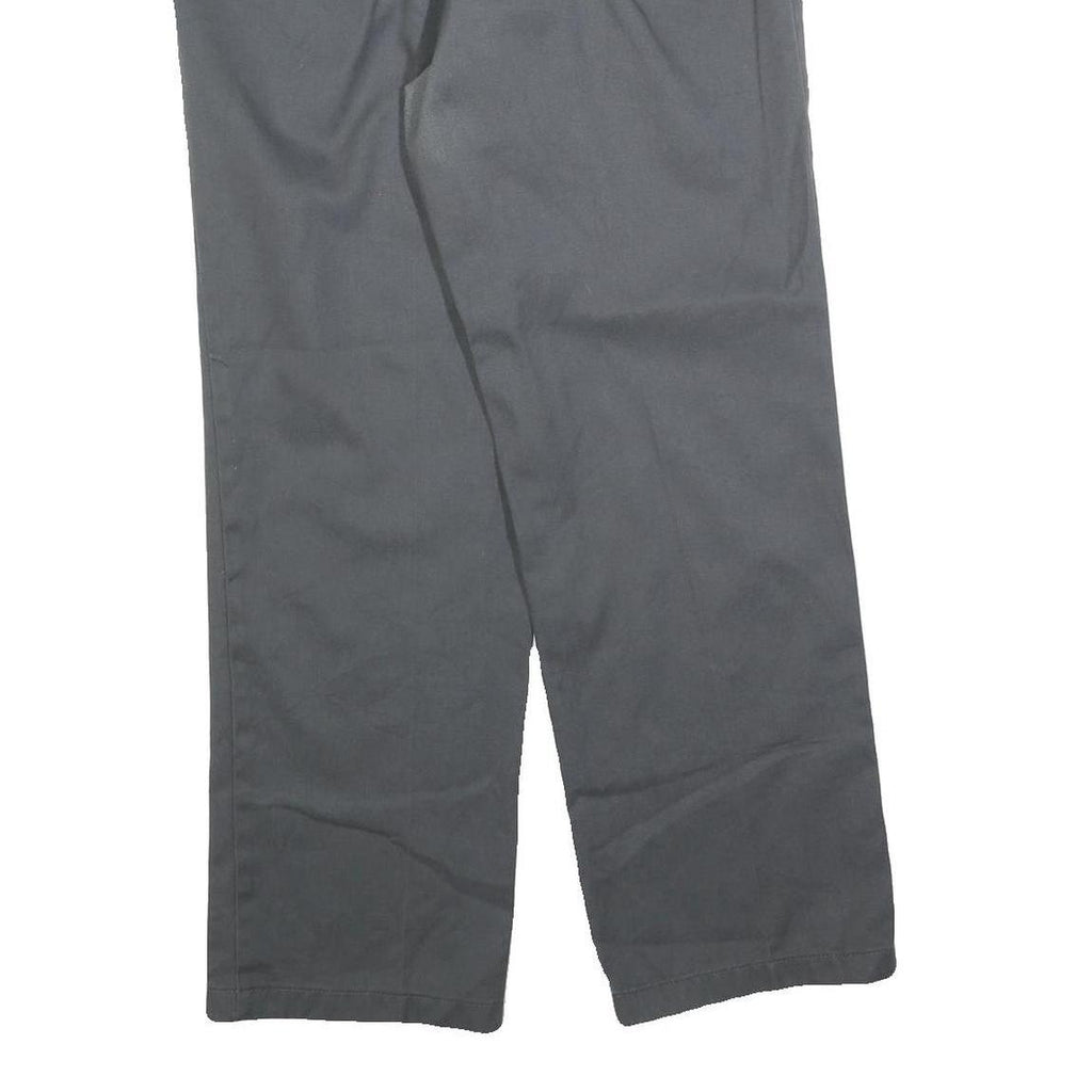 DICKIES Mens Cotton Blend Grey Regular Fit Straight Leg Trousers W33 L30