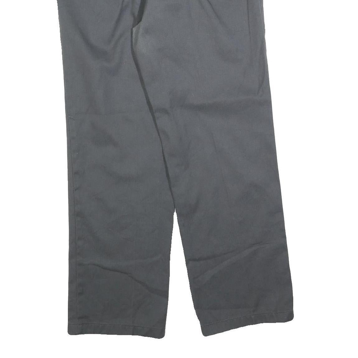 DICKIES Mens Cotton Blend Grey Regular Fit Straight Leg Trousers W33 L30