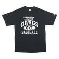 GILDAN Mens Black Okotoks Dawgs Baseball Graphic T-Shirt M Short Sleeve Crew