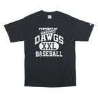 GILDAN Mens Black Okotoks Dawgs Baseball Graphic T-Shirt M Short Sleeve Crew