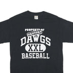 GILDAN Mens Black Okotoks Dawgs Baseball Graphic T-Shirt M Short Sleeve Crew