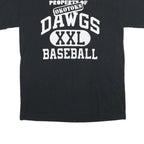 GILDAN Mens Black Okotoks Dawgs Baseball Graphic T-Shirt M Short Sleeve Crew