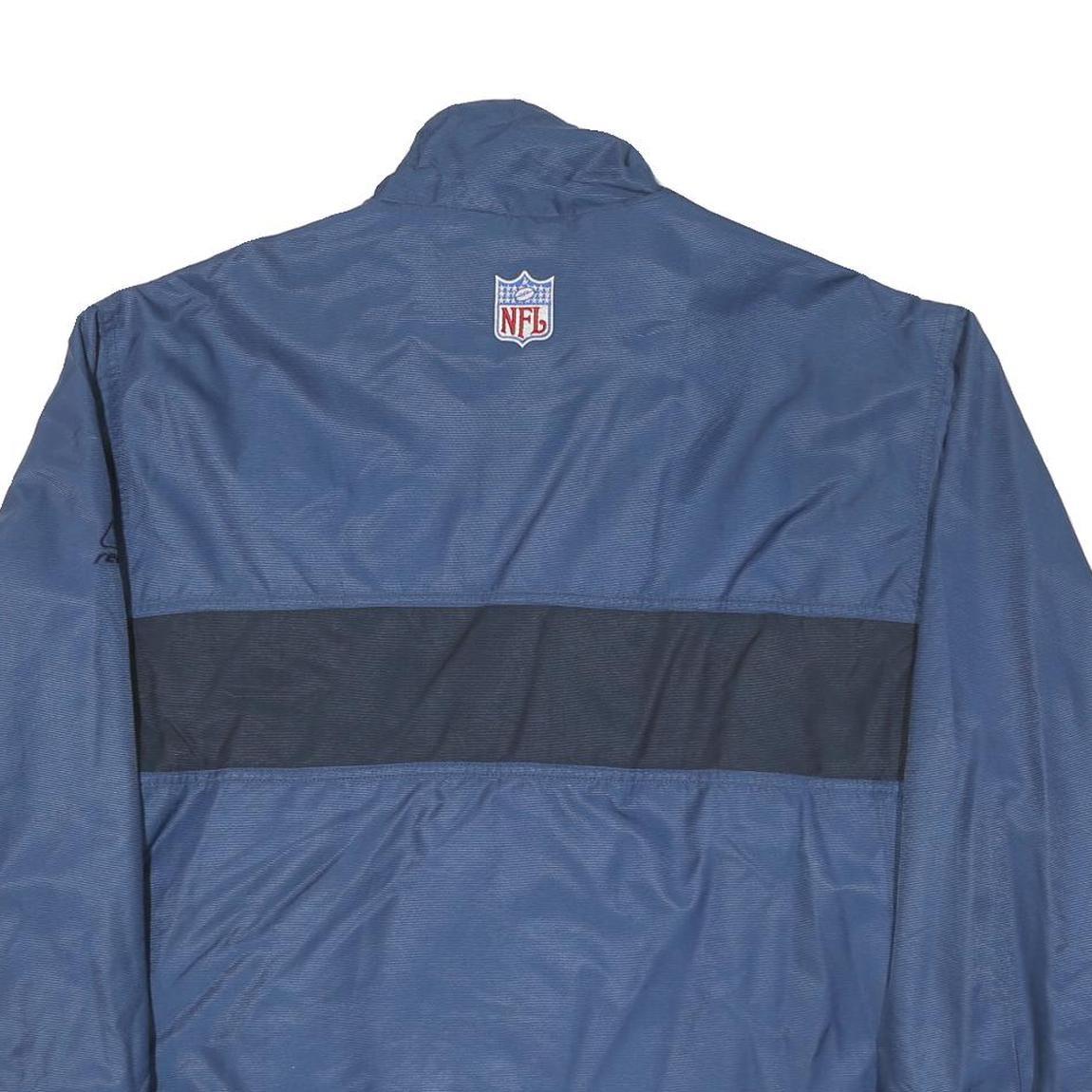 REEBOK Mens Blue & Navy NFL Bomber Jacket M Polyester Blend Zip