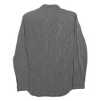 DIESEL Mens Black Striped Cotton Blend Shirt M Button Down Long Sleeve Casual