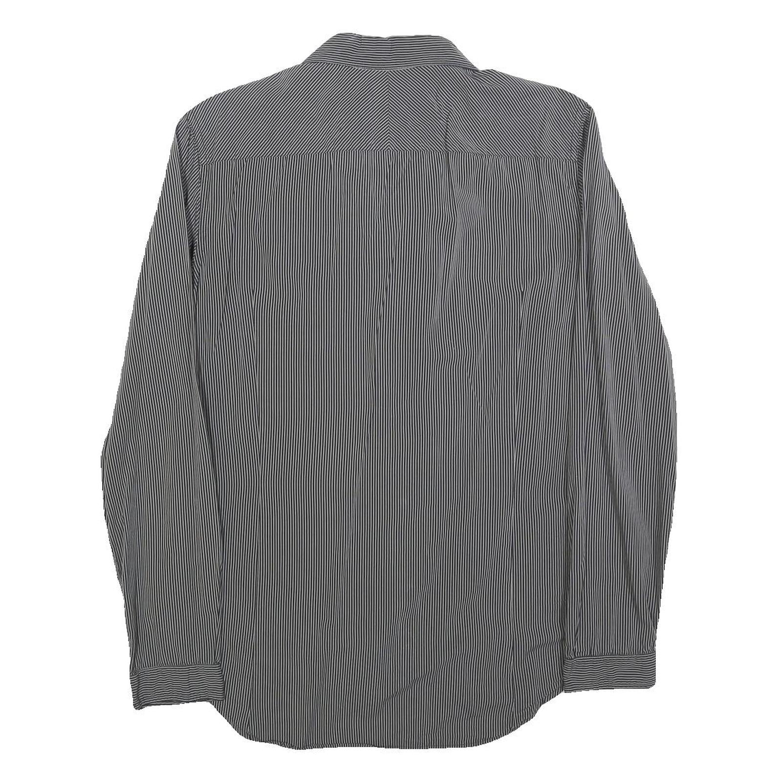 DIESEL Mens Black Striped Cotton Blend Shirt M Button Down Long Sleeve Casual