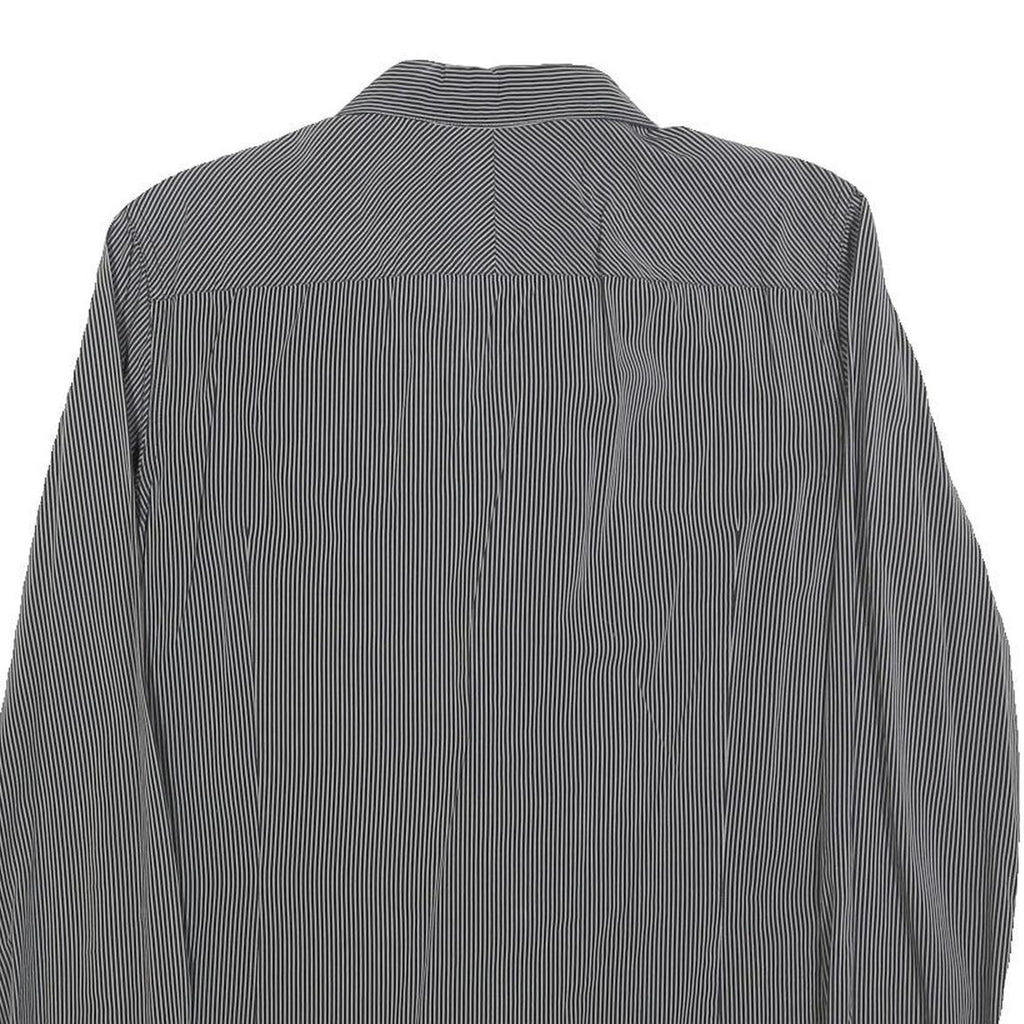 DIESEL Mens Black Striped Cotton Blend Shirt M Button Down Long Sleeve Casual