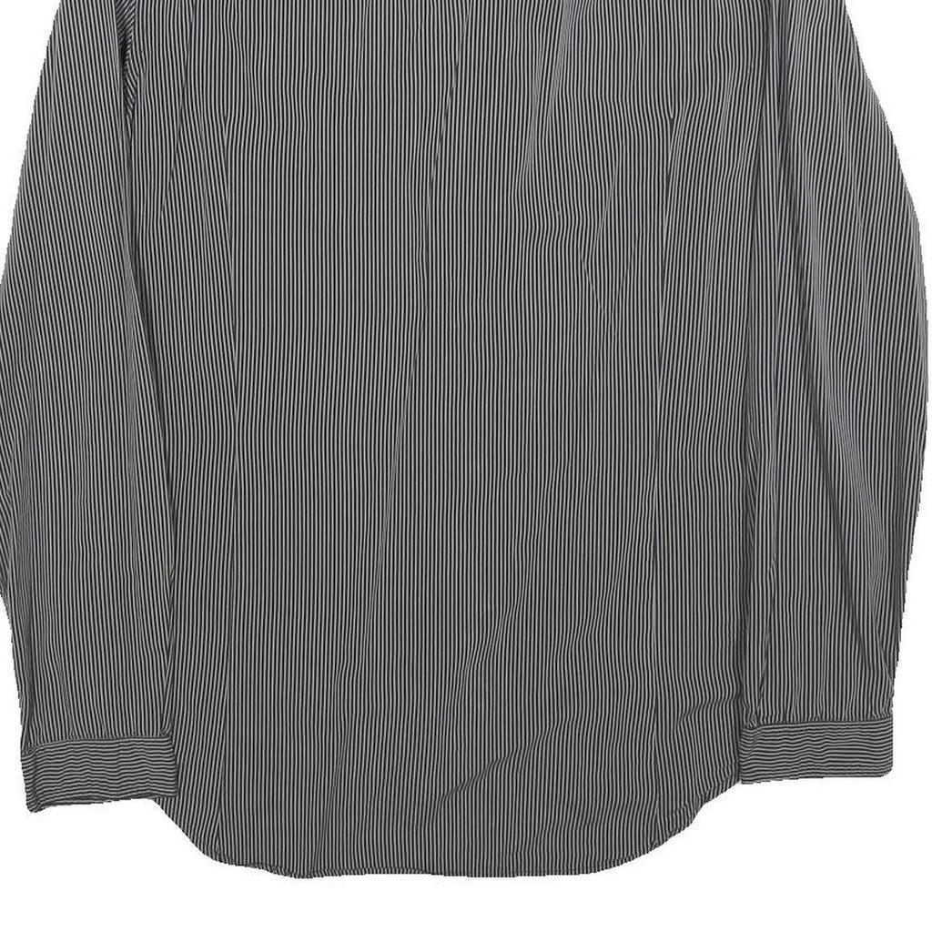 DIESEL Mens Black Striped Cotton Blend Shirt M Button Down Long Sleeve Casual