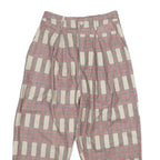 MERLOT Womens Cotton Blend Classic W26 L19 Patterned Trousers Zip Closure