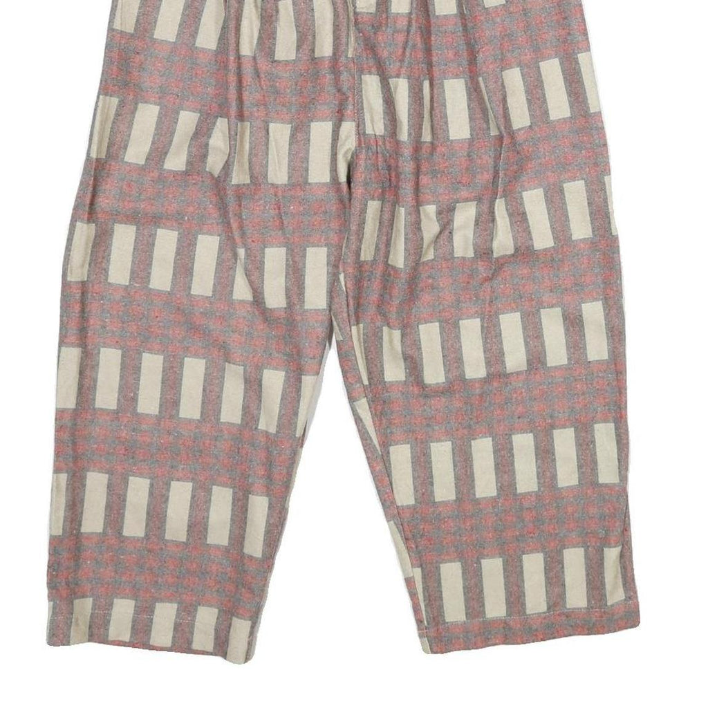 MERLOT Womens Cotton Blend Classic W26 L19 Patterned Trousers Zip Closure