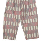 MERLOT Womens Cotton Blend Classic W26 L19 Patterned Trousers Zip Closure