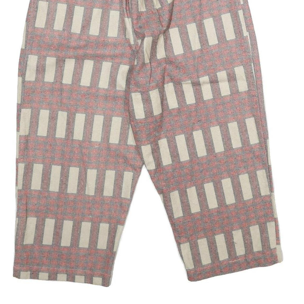 MERLOT Womens Cotton Blend Classic W26 L19 Patterned Trousers Zip Closure