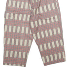 MERLOT Womens Cotton Blend Classic W26 L19 Patterned Trousers Zip Closure