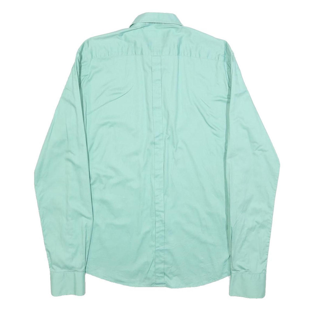 DKNY Mens Green Cotton Blend Shirt M Button Down Casual Long Sleeve