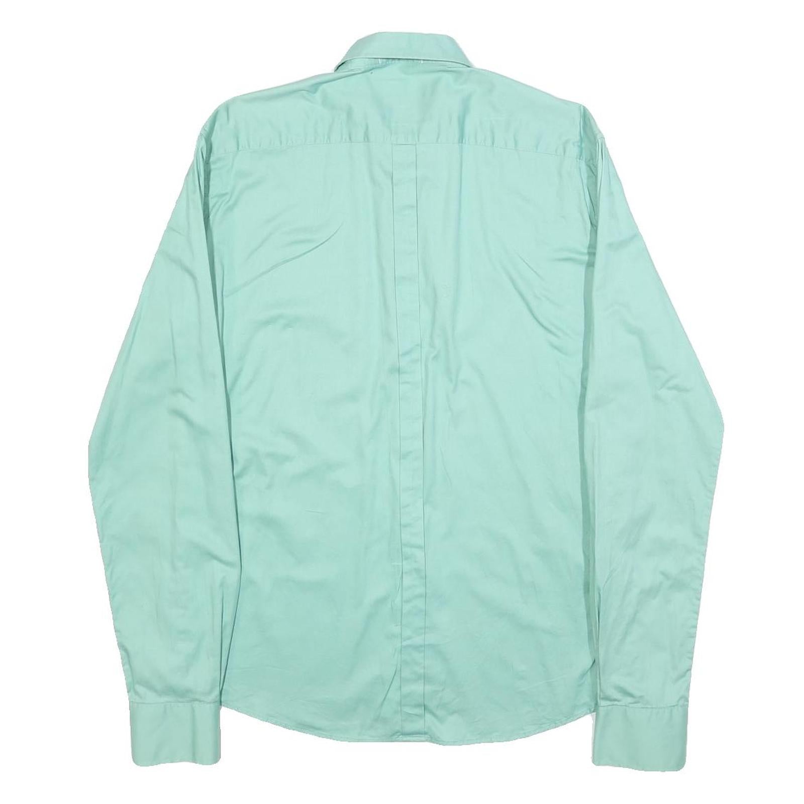 DKNY Mens Green Cotton Blend Shirt M Button Down Casual Long Sleeve