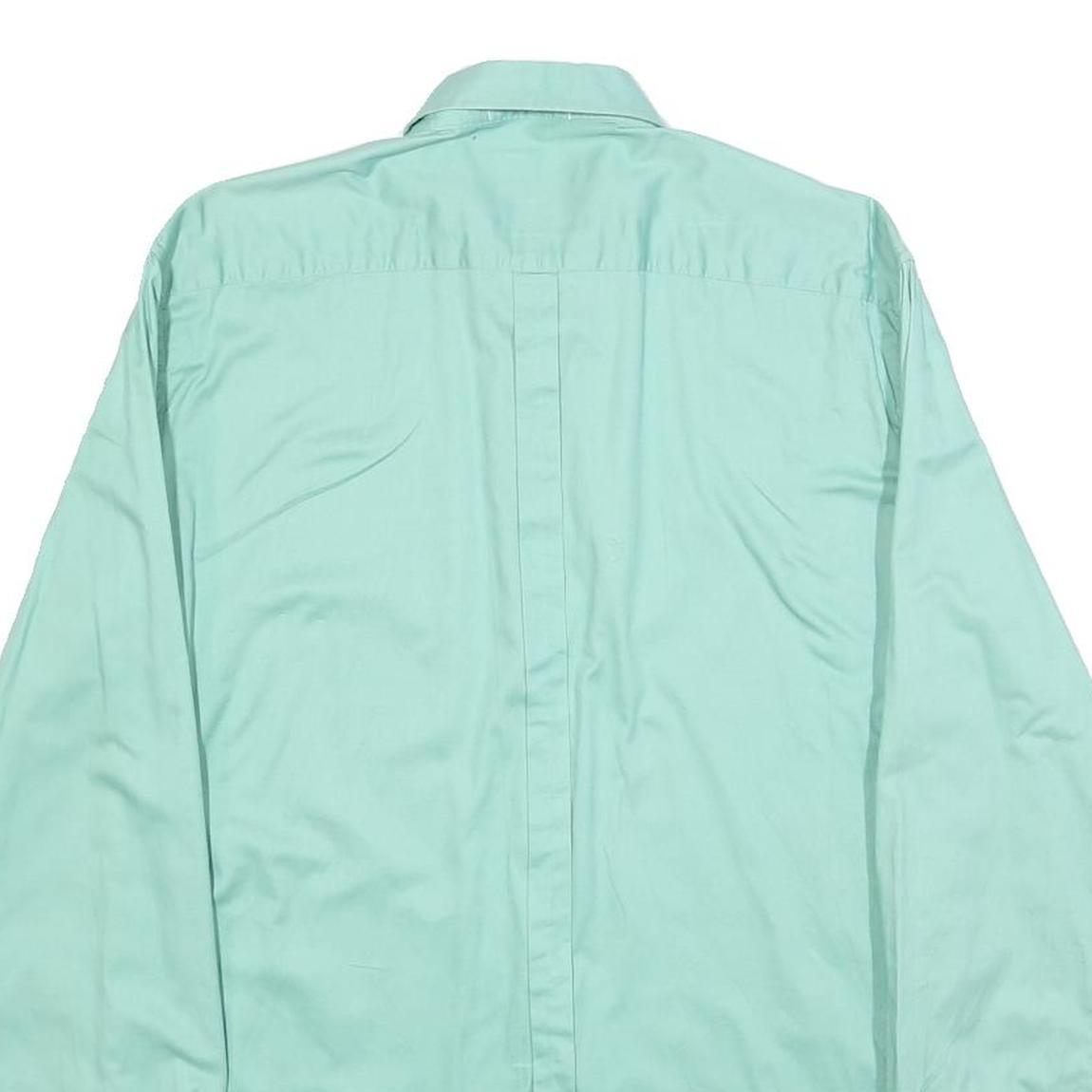 DKNY Mens Green Cotton Blend Shirt M Button Down Casual Long Sleeve