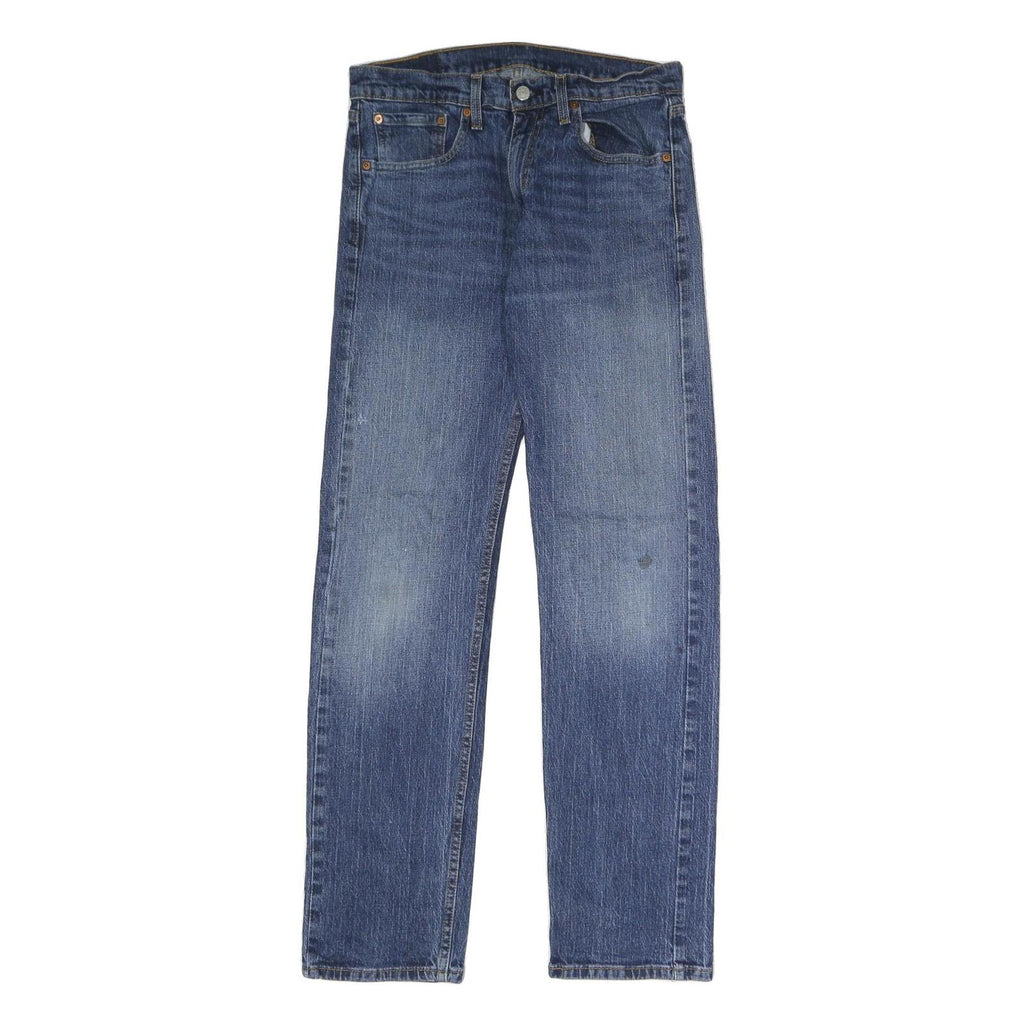 LEVI'S 505 Mens Jeans Blue Regular Straight Denim Medium W32 L32 Classic Zip