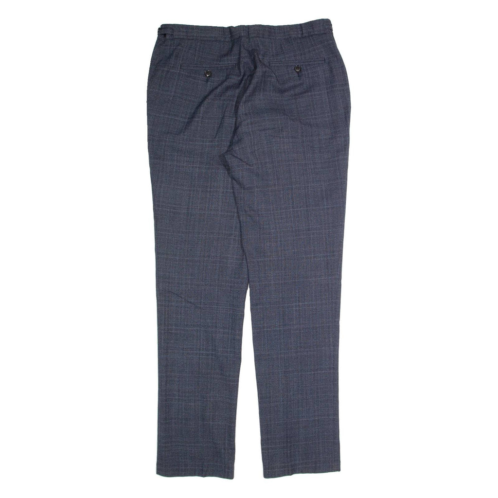 REISS Blunt T Womens Trousers Blue Slim Straight Wool W34 L32