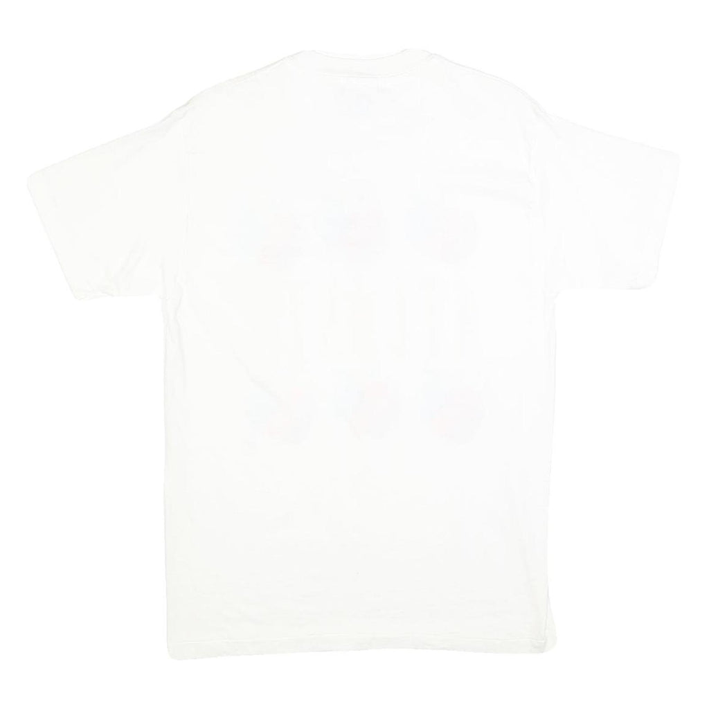 HANES Mens White Cotton Blend Atlanta Graphic T-Shirt M Short Sleeve Crew Neck