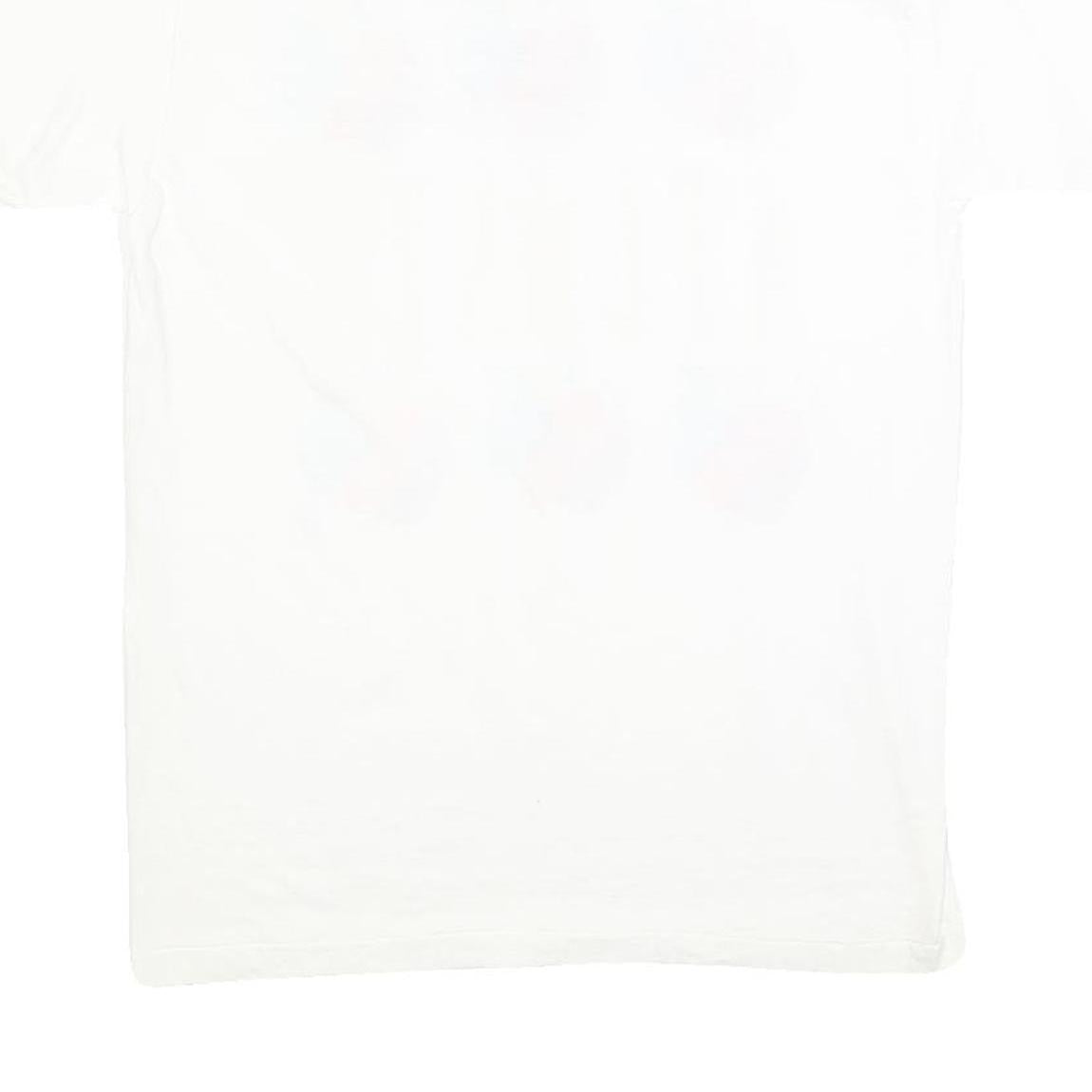 HANES Mens White Cotton Blend Atlanta Graphic T-Shirt M Short Sleeve Crew Neck