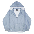 NIKE Womens Blue Jacket M Polyester Blend Windbreaker Zip Hooded Plain