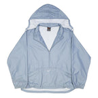 NIKE Womens Blue Jacket M Polyester Blend Windbreaker Zip Hooded Plain