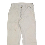 CARHARTT Mens Cotton Blend Beige Regular Fit Straight Leg Trousers W32 L30