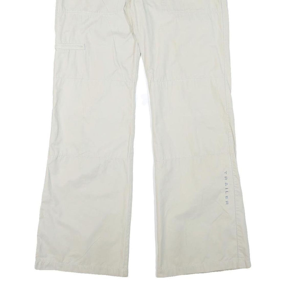 TRAILER Mens Polyester Blend Cream Relaxed Drawstring Trousers W33 L33 Casual