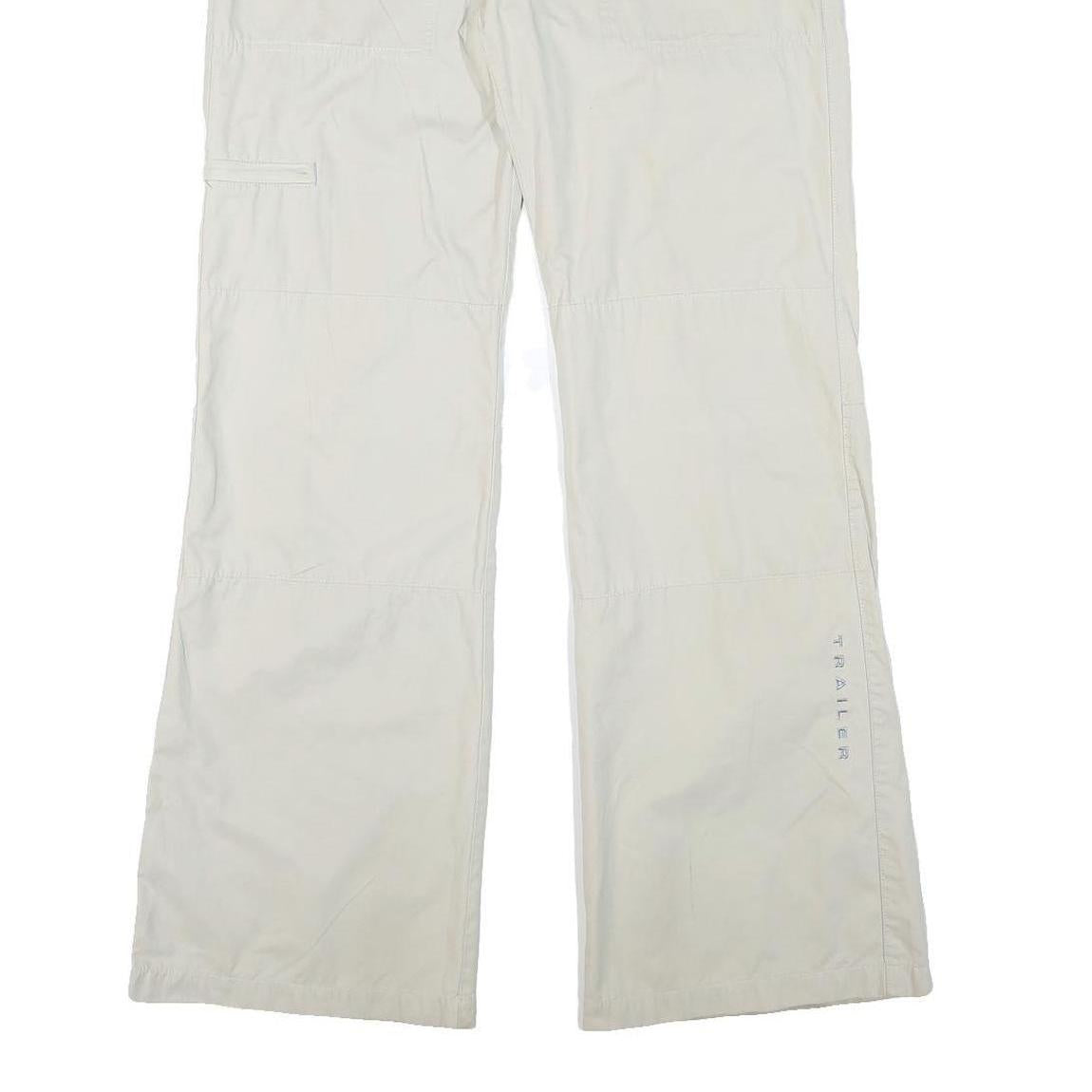 TRAILER Mens Polyester Blend Cream Relaxed Drawstring Trousers W33 L33 Casual