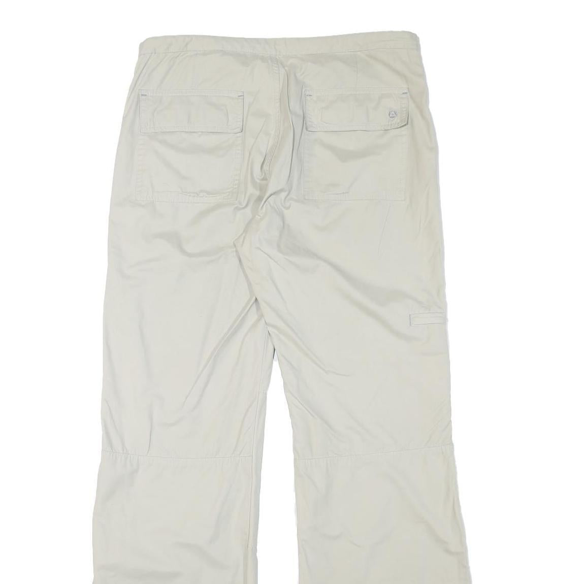 TRAILER Mens Polyester Blend Cream Relaxed Drawstring Trousers W33 L33 Casual