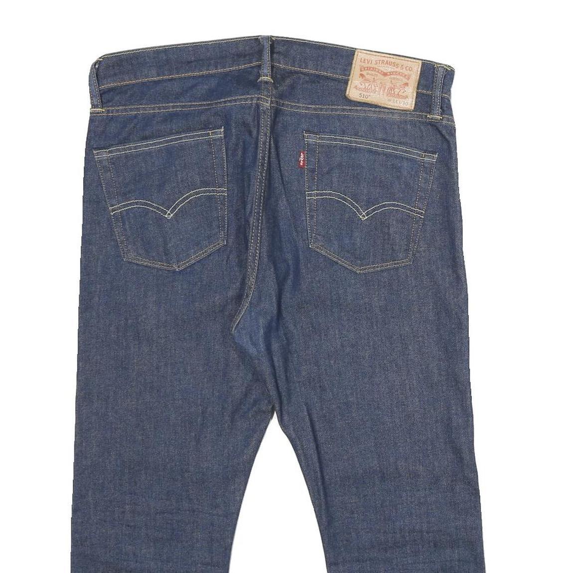 LEVI'S 510 Mens Jeans Blue Slim Skinny Denim Raw W34 L22 Zip Cotton Blend