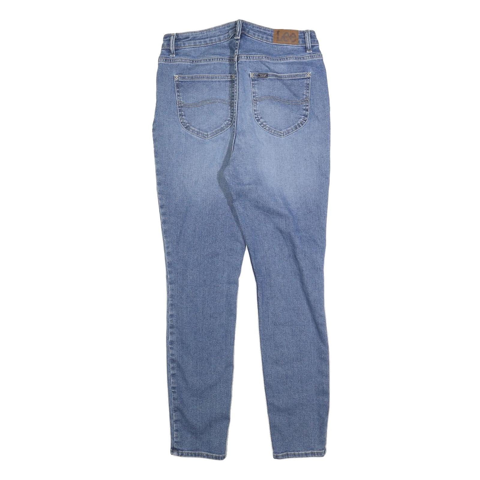 LEE Womens Slim Fit Blue Denim Jeans W28 L28 Cotton Zip Casual Classic